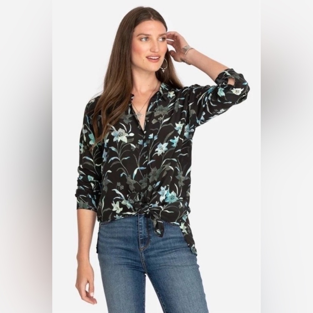 Johnny Was Biya Zabi Blouse Floral Print Silk Button Down Small - Picture 3 of 8